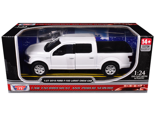 2019 Ford F-150 Lariat Crew Cab Pickup Truck Unmarked Plain White "Custom Builder's Kit - Law Enforcement and Public Service" Series 1/27 Diecast Model Car by Motormax