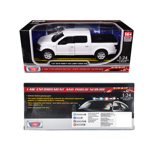 2019 Ford F-150 Lariat Crew Cab Pickup Truck Unmarked Plain White "Custom Builder's Kit - Law Enforcement and Public Service" Series 1/27 Diecast Model Car by Motormax