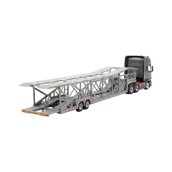 Flame Scania Car Carrier Transport Truck Grey Red 1:64 - Limited to 299 Pcs