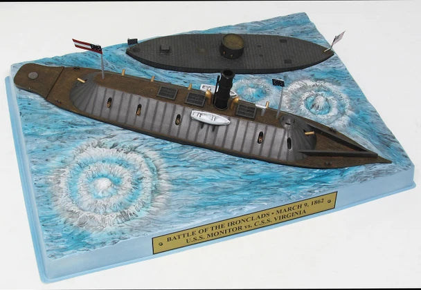 Atlantis Models Civil War Battle of the Ironclads (March 9, 1862) - Monitor & Merrimack Diorama Set Plastic Model Kit