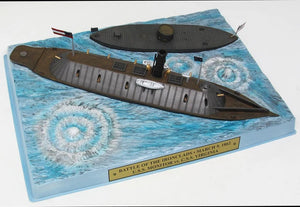 Civil War Battle of the Ironclads (March 9, 1862) - Monitor & Merrimack Diorama Set Plastic Model Kit