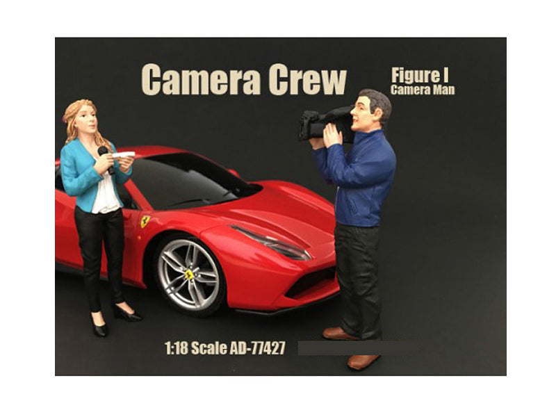 Camera Man Figurine I "Camera Crew" for 1/18 Scale Models by American Diorama — Scale Model Accessories