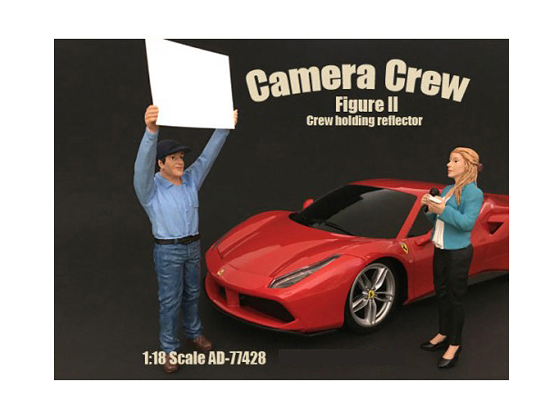 Camera Crew Figure II "Crew Holding Reflector" For 1:18 Scale Models by American Diorama — Scale Model Accessories