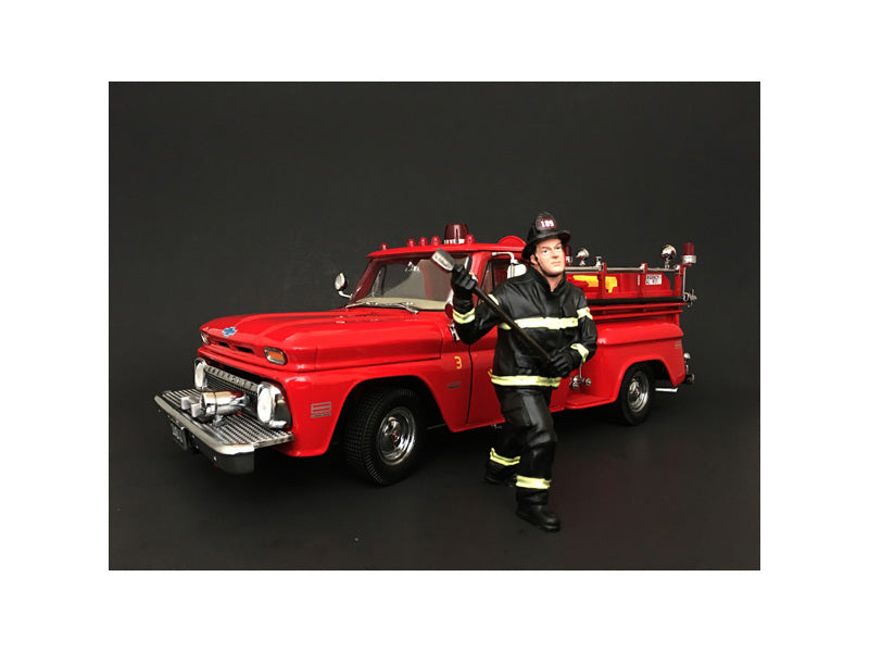 Firefighter with Axe Figurine / Figure For 1:18 Models by American Diorama — Scale Model Accessories