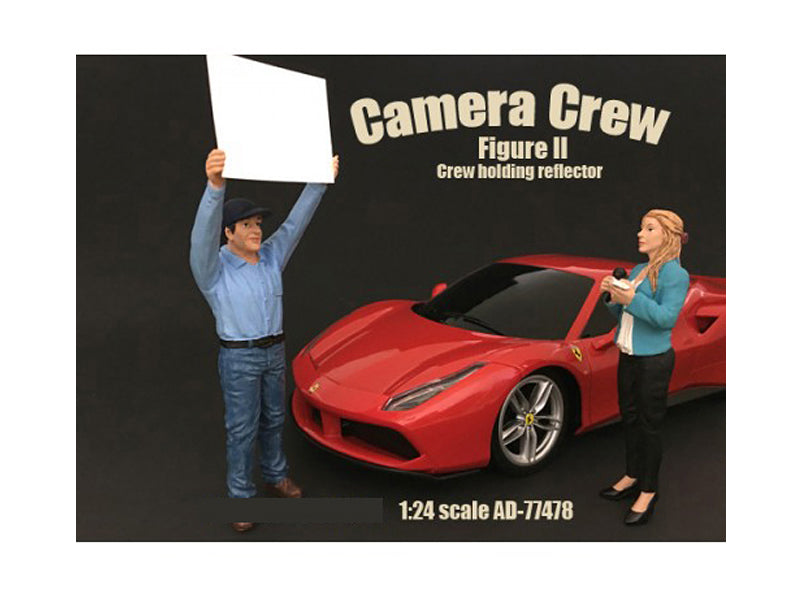 Camera Crew Figure II "Crew Holding Reflector" For 1:24 Scale Models by American Diorama — Scale Model Accessories