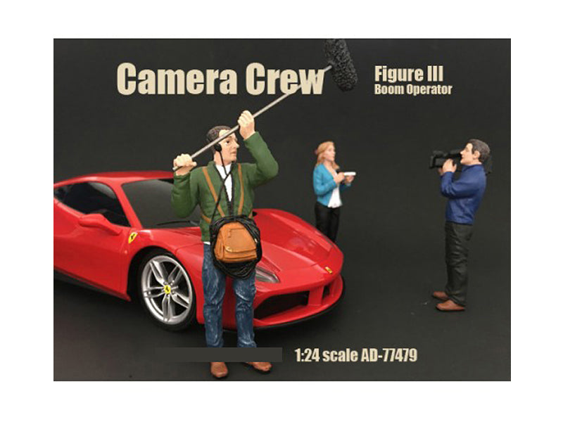 Camera Crew Figure III "Boom Operator" For 1:24 Scale Models by American Diorama — Scale Model Accessories