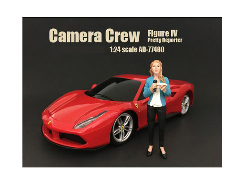Camera Crew Figure IV "Pretty Reporter" For 1:24 Scale Models by American Diorama — Scale Model Accessories