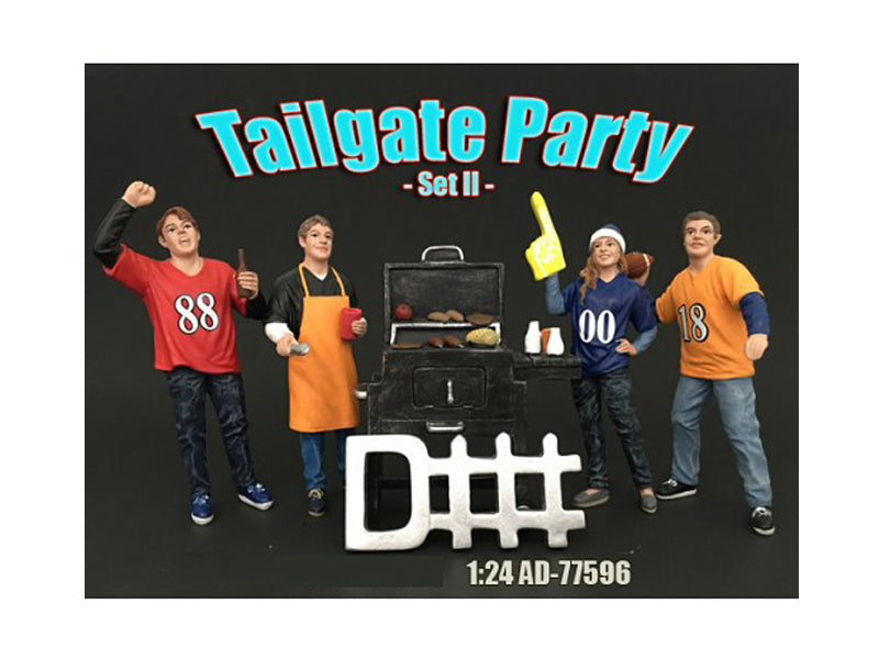 "Tailgate Party" Set II 4 piece Figurine Set for 1/24 Scale Models by American Diorama — Scale Model Accessories
