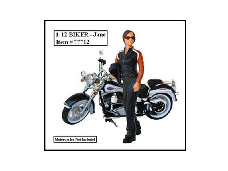 Biker Jane Figure For 1:12 Models by American Diorama — Scale Model Accessories