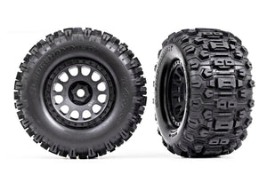 Traxxas 7876 XRT Matte Black Wheels w/ Sledgehammer Tires (2)