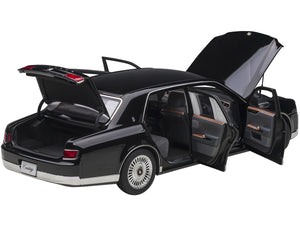 Toyota Century with Curtains RHD (Right Hand Drive) Black Special Edition 1/18 Model Car by Autoart