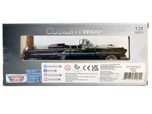 1958 Chevrolet Impala Green and Purple Chrome "Custom Wrap" Series 1/24 Diecast Model Car by Motormax