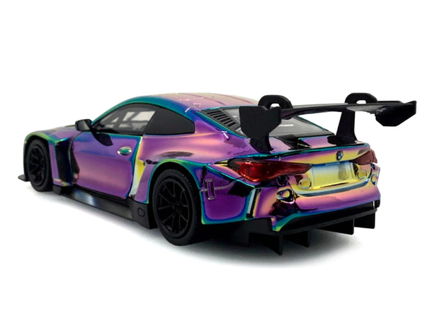 BMW M4 GT3 Chameleon Chrome "Custom Wrap" Series 1/24 Diecast Model Car by Motormax