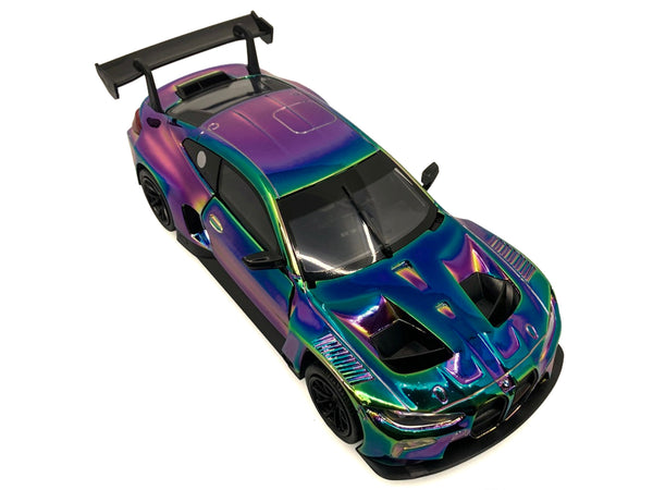 BMW M4 GT3 Chameleon Chrome "Custom Wrap" Series 1/24 Diecast Model Car by Motormax