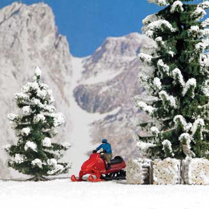 Black Forest® Hobby Supply Co Busch 7818 HO Scale Snowmobile with Figure - Assembled -- Red — HO Scale Scenery > Busch