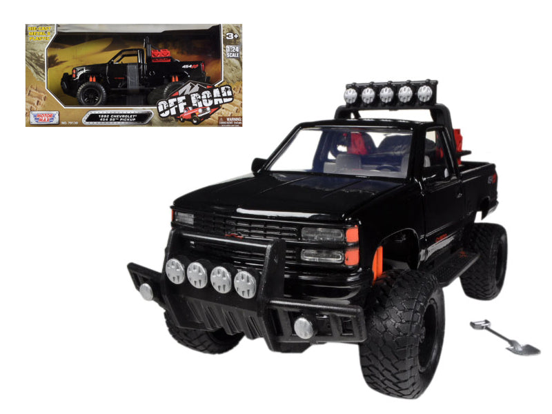 1992 Chevrolet 454 SS Pickup Truck Off Road Black 1/24 Diecast Model by Motormax — physical