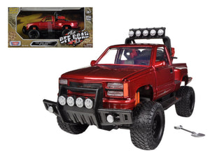 1992 GMC Sierra GT Pickup Truck Off Road Red 1/24 Diecast Model by Motormax — physical