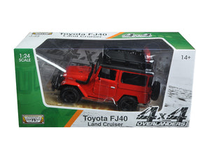 Toyota FJ40 Land Cruiser Red "4x4 Overlanders" Series 1/24 Diecast Model Car by Motormax — physical
