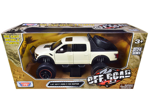 2017 Ford F-150 Raptor Off-Road Pickup Truck Cream 1/27 Diecast Model Car by Motormax — physical