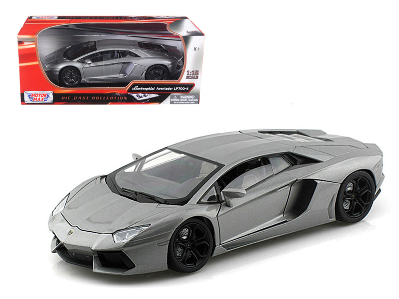 Lamborghini Aventador LP700-4 Gray Metallic 1/18 Diecast Model Car by Motormax — physical