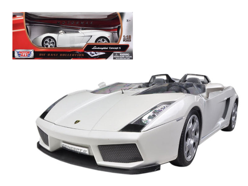 Lamborghini Concept S Pearl White 1/18 Diecast Car Model by Motormax — physical