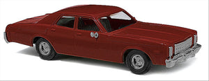 Busch 89121 HO Scale 1976 Plymouth Fury Sedan Model, Maroon