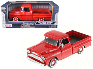 1958 Chevrolet Apache Fleetside Pickup Truck Red 1/24 Diecast Model Car by Motormax — physical