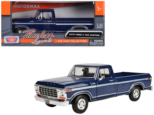 1979 Ford F-150 Pickup Truck Dark Blue 1/24 Diecast Model Car by Motormax — physical