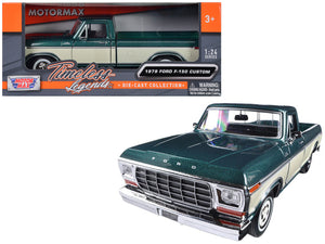 1979 Ford F-150 Pickup Truck Green Metallic and Cream 1/24 Diecast Model Car by Motormax — physical