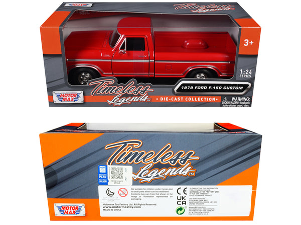 1979 Ford F-150 Custom Pickup Truck Red "Timeless Legends" Series 1/24 Diecast Model Car by Motormax