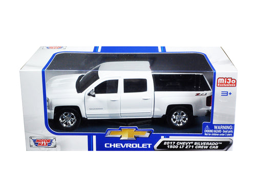 2017 Chevrolet Silverado 1500 LT Z71 Crew Cab Pickup Truck White 1/27 Diecast Model Car by Motormax — physical