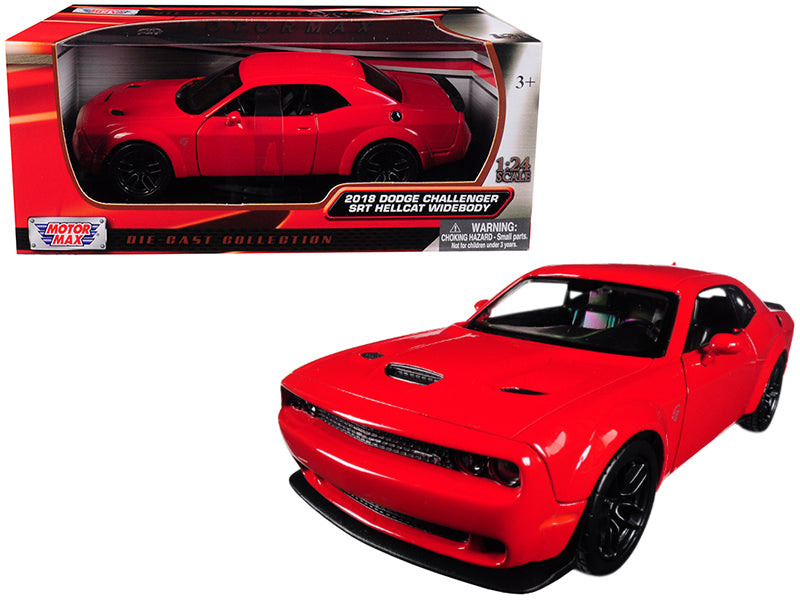 2018 Dodge Challenger SRT Hellcat Widebody Red 1/24 Diecast Model Car by Motormax — physical
