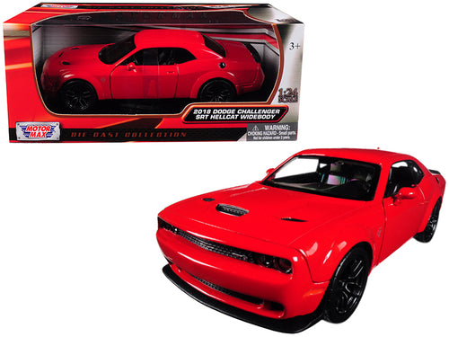 2018 Dodge Challenger SRT Hellcat Widebody Red 1/24 Diecast Model Car by Motormax — physical