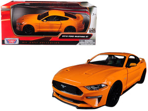 2018 Ford Mustang GT 5.0 Orange with Black Wheels 1/24 Diecast Model Car by Motormax — physical