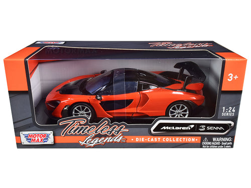 McLaren Senna Orange Metallic and Black "Timeless Legends" 1/24 Diecast Model Car by Motormax — physical