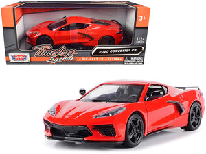 2020 Chevrolet Corvette C8 Stingray Red "Timeless Legends" 1/24 Diecast Model Car by Motormax — physical