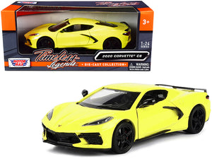 2020 Chevrolet Corvette C8 Stingray Yellow "Timeless Legends" 1/24 Diecast Model Car by Motormax — physical