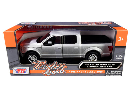 2019 Ford F-150 Limited Crew Cab Pickup Truck Metallic Silver 1/24-1/27 Diecast Model Car by Motormax — physical