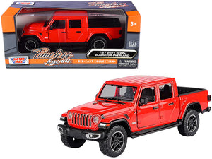 2021 Jeep Gladiator Overland (Closed Top) Pickup Truck Red 1/24-1/27 Diecast Model Car by Motormax — physical