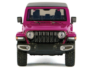 2021 Jeep Gladiator Overland Pickup Truck Purple with Matt Black Top 1/24 Diecast Model Car by Motormax