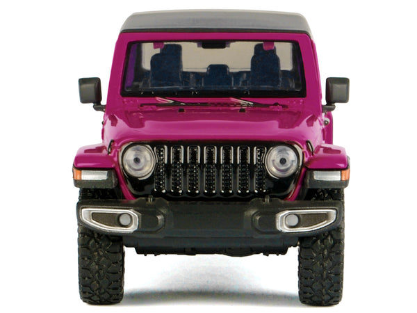 2021 Jeep Gladiator Overland Pickup Truck Purple with Matt Black Top 1/24 Diecast Model Car by Motormax