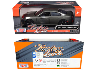 2023 Dodge Charger SXT Gray Metallic "Timeless Legends" Series 1/24 Diecast Model Car by Motormax