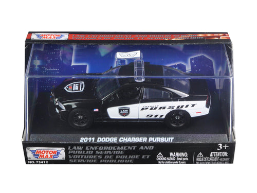 2011 Dodge Charger Pursuit Police Car In Display Showcase 1/43 Diecast Model Car by Motormax — physical