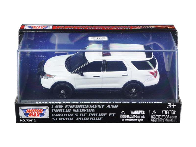 2015 Ford Police Interceptor Utility Plain White 1/43 Diecast Model Car by Motormax — physical