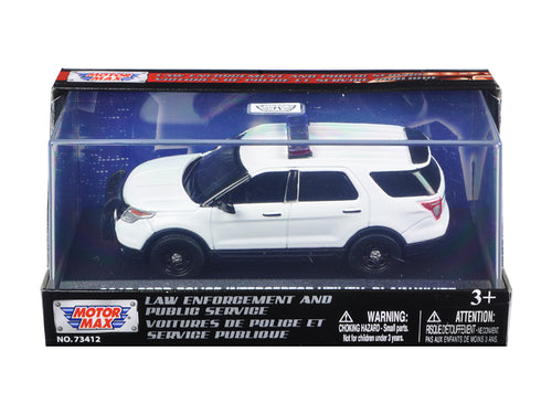 2015 Ford Police Interceptor Utility Plain White 1/43 Diecast Model Car by Motormax — physical