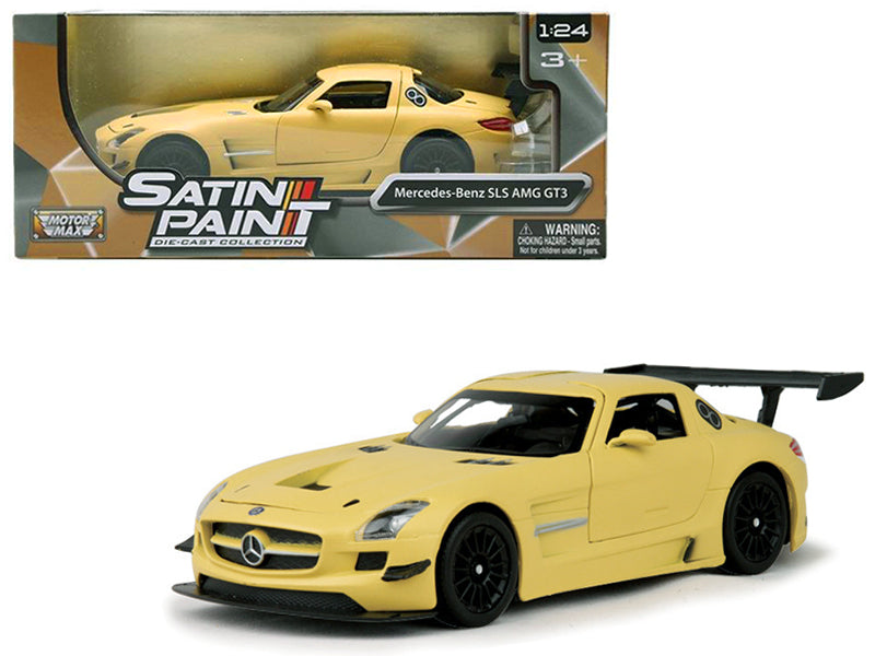 Mercedes Benz SLS AMG GT3 Matte Yellow 1/24 Diecast Model Car by Motormax — physical