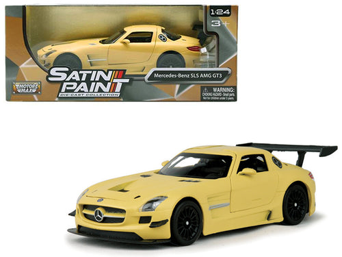 Mercedes Benz SLS AMG GT3 Matte Yellow 1/24 Diecast Model Car by Motormax — physical