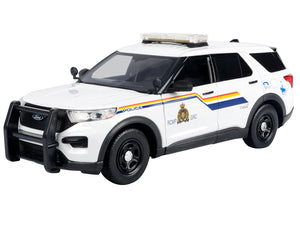 2022 Ford Police Interceptor Utility White "Royal Canadian Mounted Police (RCMP)" with Flashing Light Bar and Front and Rear Lights and Sounds 1/24 Diecast Model Car by Motormax