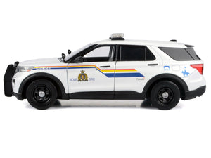 2022 Ford Police Interceptor Utility White "Royal Canadian Mounted Police (RCMP)" with Flashing Light Bar and Front and Rear Lights and Sounds 1/24 Diecast Model Car by Motormax