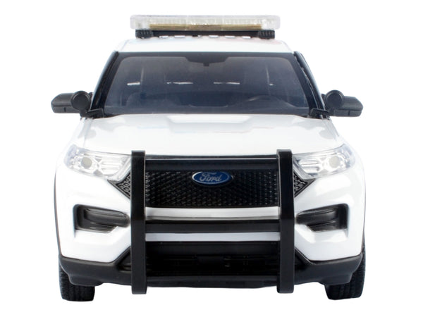 2022 Ford Police Interceptor Utility White "Royal Canadian Mounted Police (RCMP)" with Flashing Light Bar and Front and Rear Lights and Sounds 1/24 Diecast Model Car by Motormax